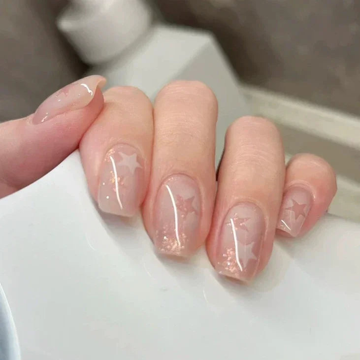 Y2K Rhinestone Short Ballet Press-On Nails (24 Pcs)