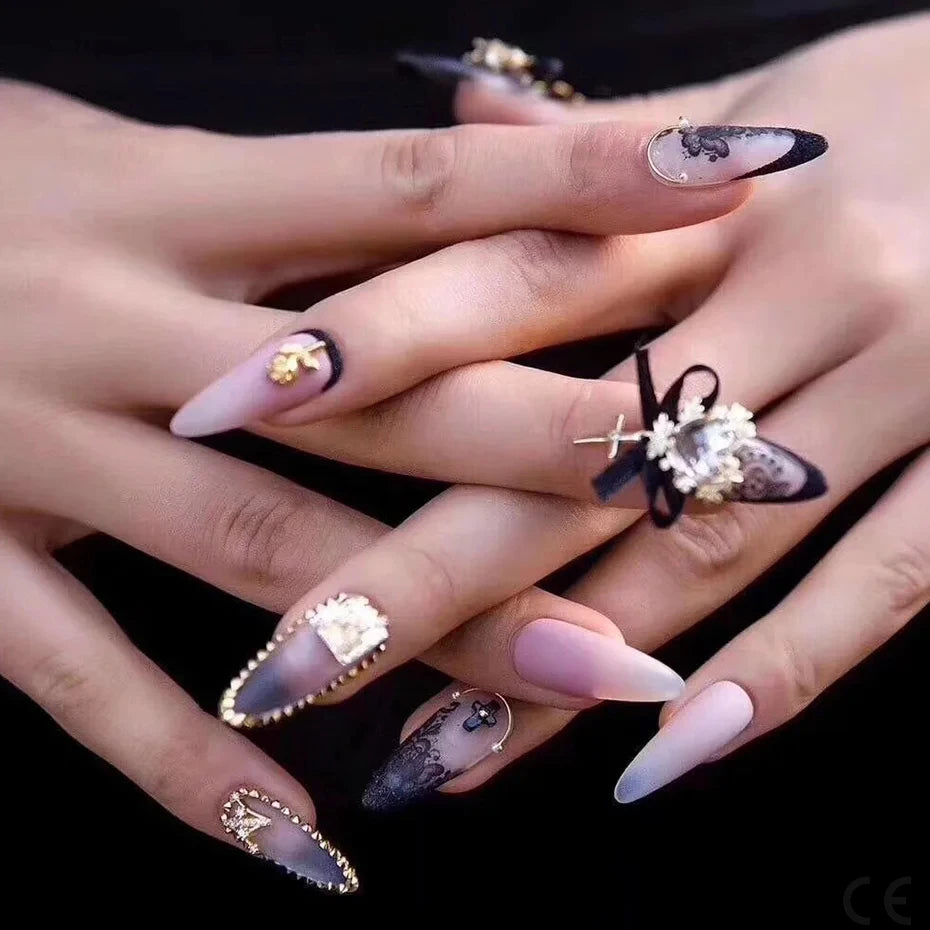 Black & White Lace Nail Art Foil Set (10 Rolls)