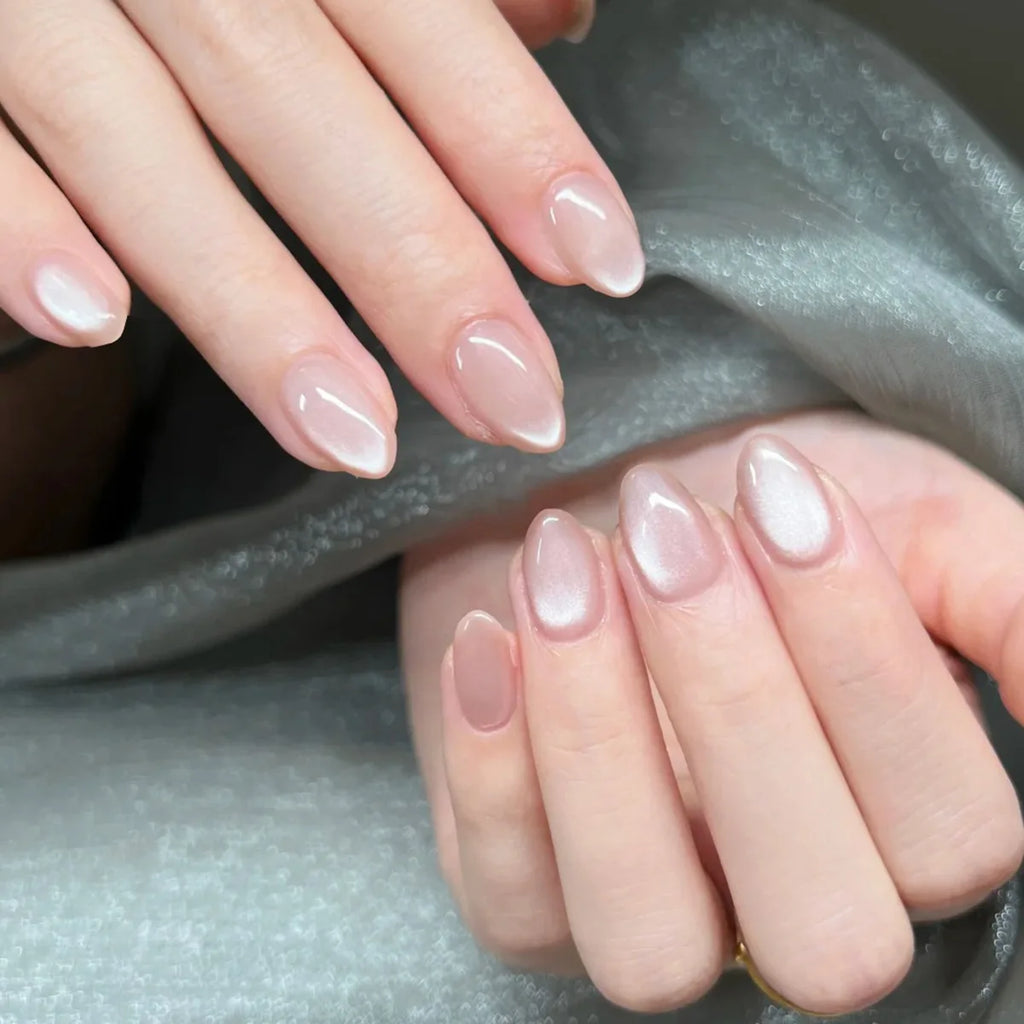 Blush Pink Oval Almond Press-On Nails (24 Pcs)