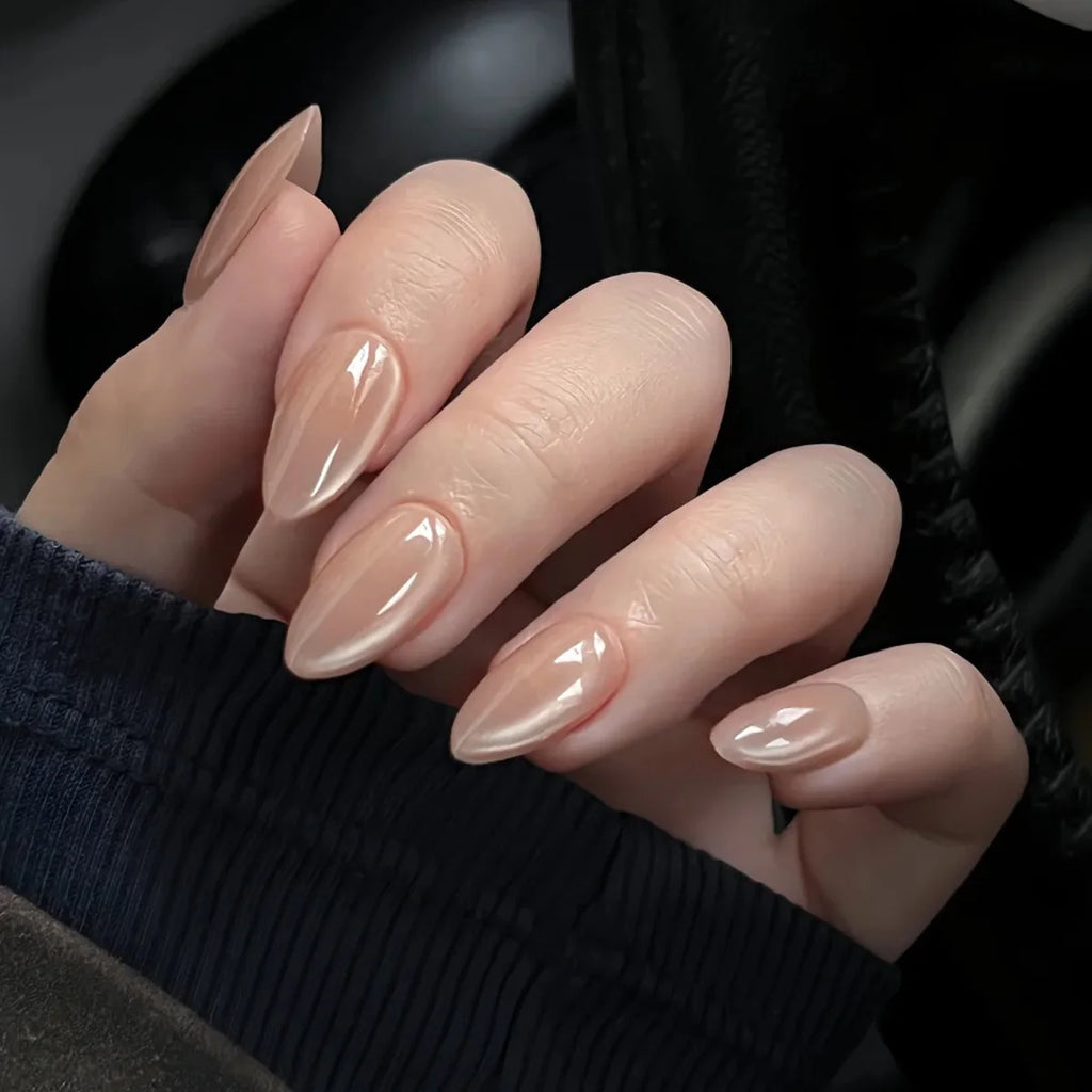 Blush Pink Oval Almond Press-On Nails (24 Pcs)