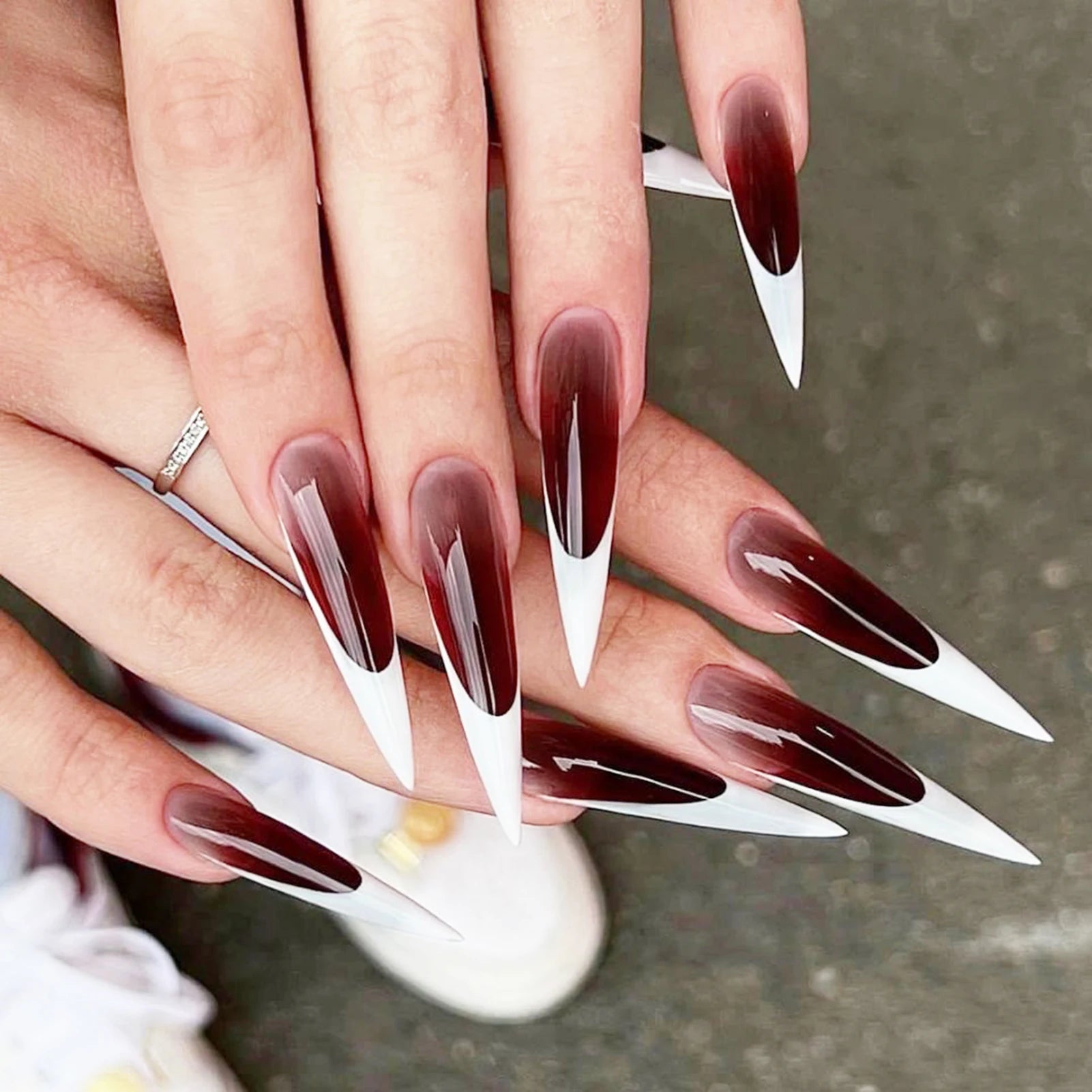 Glossy Black Stiletto Press-On Nails (24 Pcs)