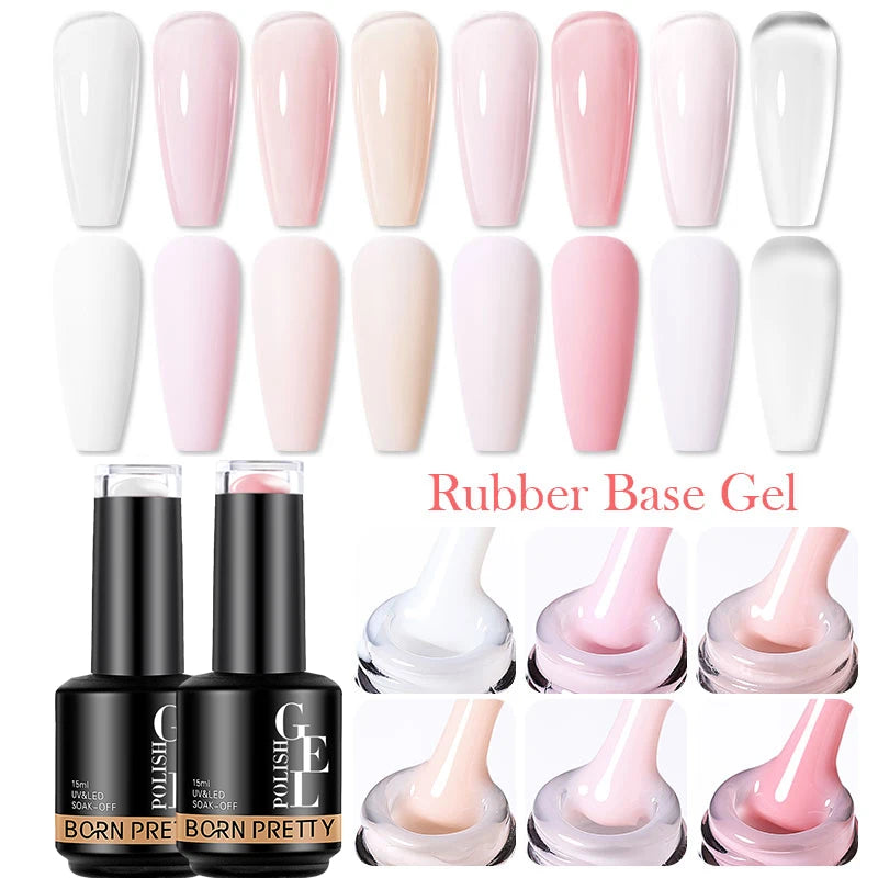 Milky Pink Rubber Base Gel Nail Polish (15ml) Main image