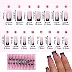 Square French Gradient Press-On Toenails | Salon Pedicure at Home (30 Pcs)