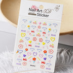 Embossed Flower & Fruit Nail Charm Stickers