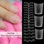 Square French Gradient Press-On Toenails | Salon Pedicure at Home (30 Pcs)