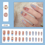 Glitter Diamond Press-On Nails | Short Square Full Cover (24 Pcs)