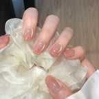 Glitter Diamond Press-On Nails | Short Square Full Cover (24 Pcs)
