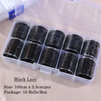 Black & White Lace Nail Art Foil Set (10 Rolls)