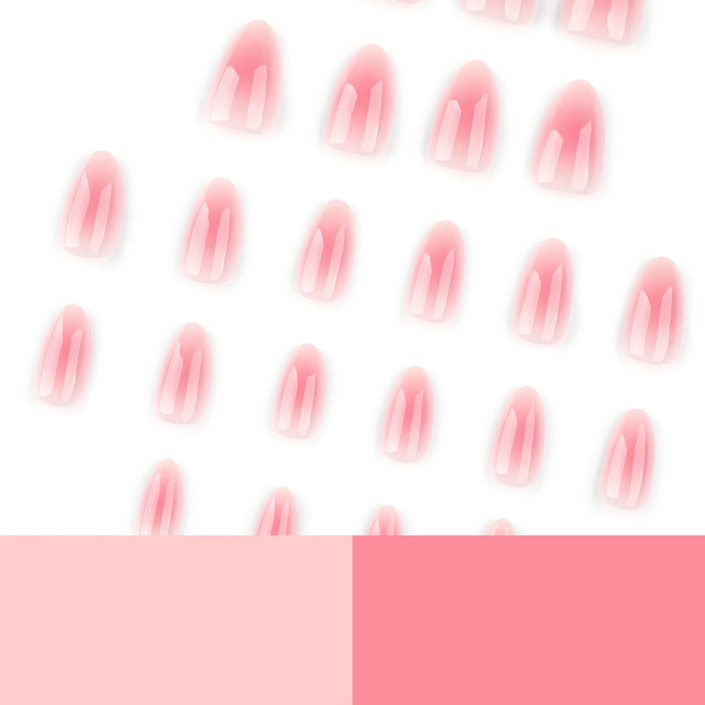 Blush Pink Oval Almond Press-On Nails (24 Pcs)