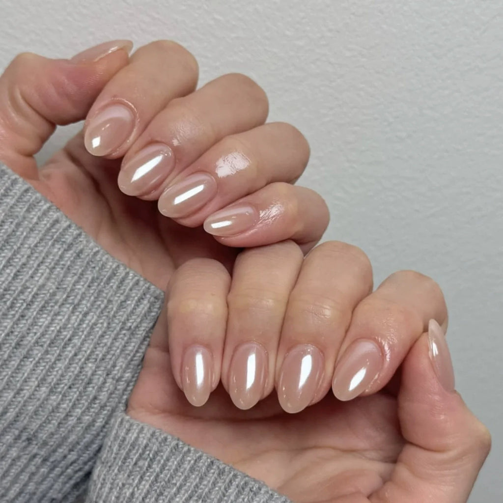 Blush Pink Oval Almond Press-On Nails (24 Pcs)