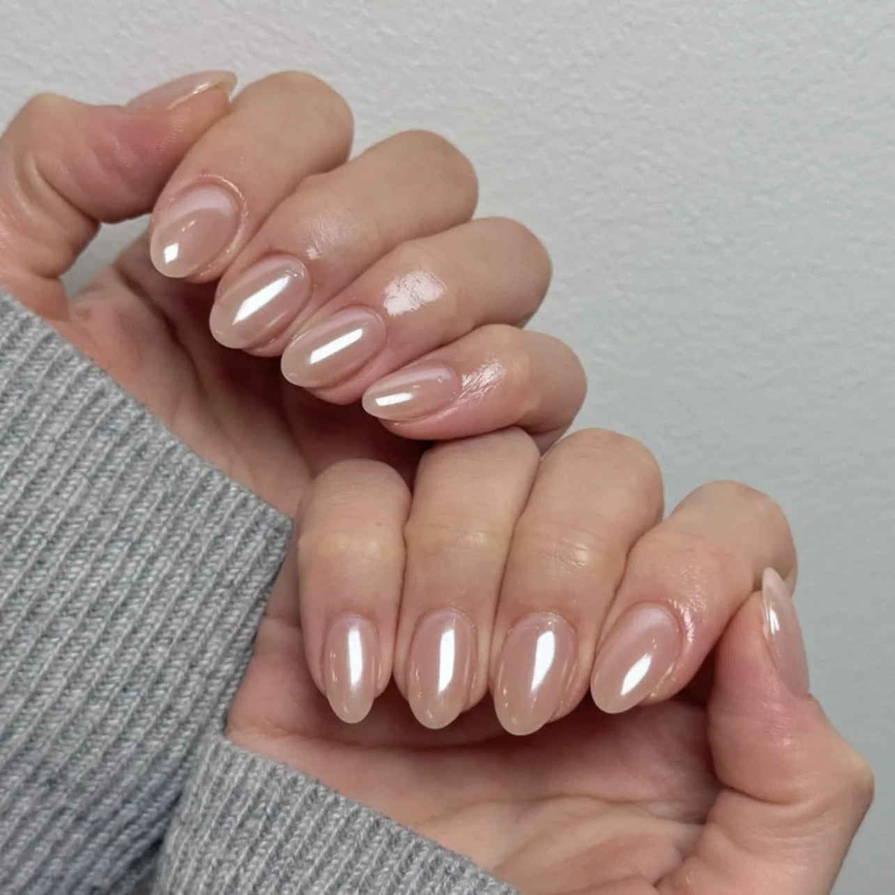 Blush Pink Oval Almond Press-On Nails (24 Pcs)