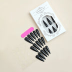 Glossy Black Stiletto Press-On Nails (24 Pcs)
