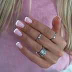 French Tip Handmade Press-On Nails with Glue (24 Pcs)