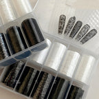 Black & White Lace Nail Transfer Foils (10 Rolls)