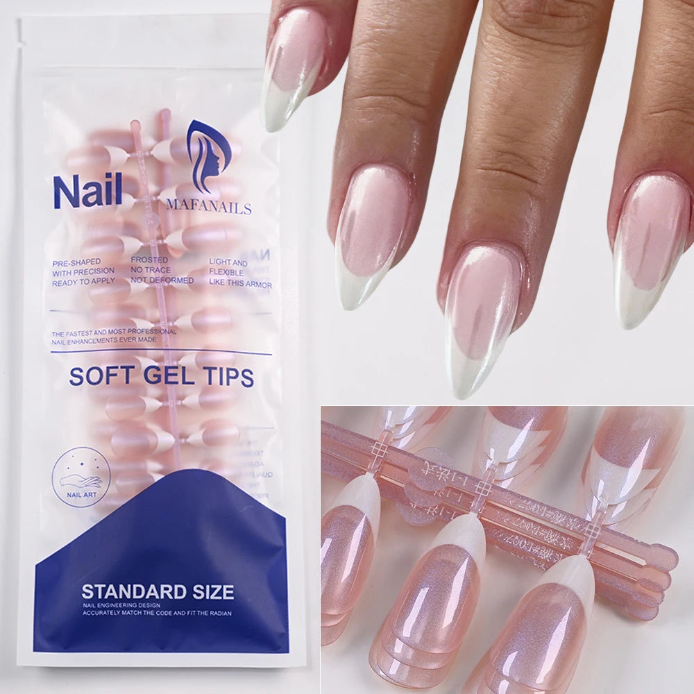 Glossy Pink Square Coffin Press-On Nails | Full Cover Salon Set (120 Pcs)