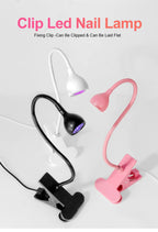 Portable Clip-On UV LED Nail Lamp | USB Powered, Hands-Free Curing