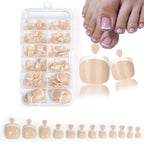 Glossy Nude Pink French Press-On Toenails (120 Pcs)