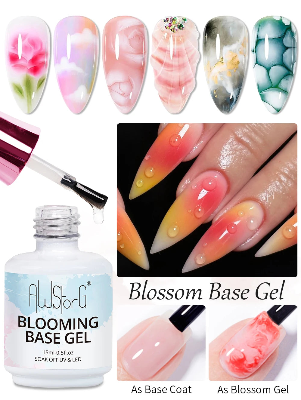 Nail Blooming Gel | Marble & Blossom Effect (15ml)