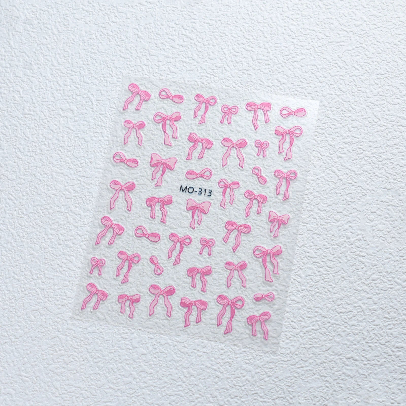 3D Bow Ribbon Nail Art Stickers — Sweet Pink & White