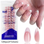 Glossy Pink Square Coffin Press-On Nails | Full Cover Salon Set (120 Pcs)