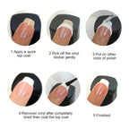 French Tip Nail Art Stickers — White Self-Adhesive Strips (3 Pcs)