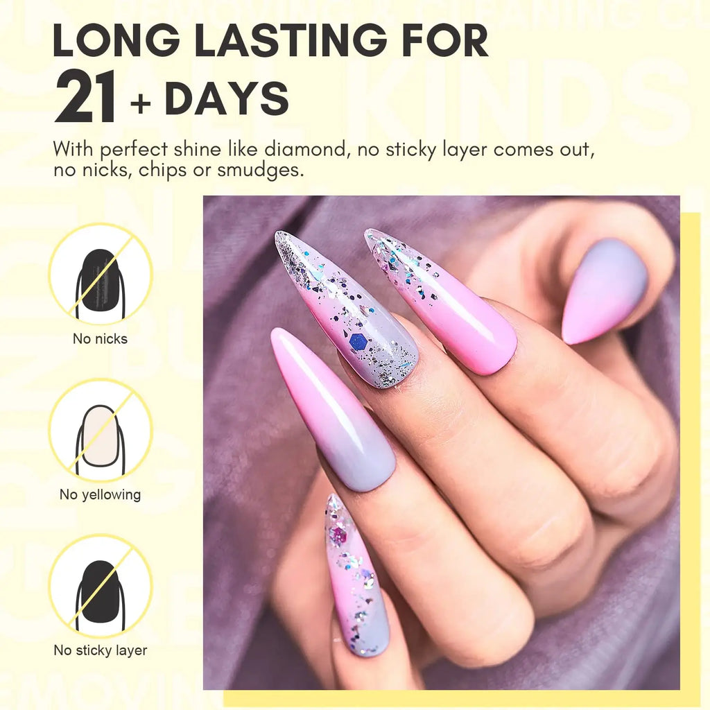 Gel Top & Base Coat Set | No-Wipe, Soak-Off UV/LED Formula