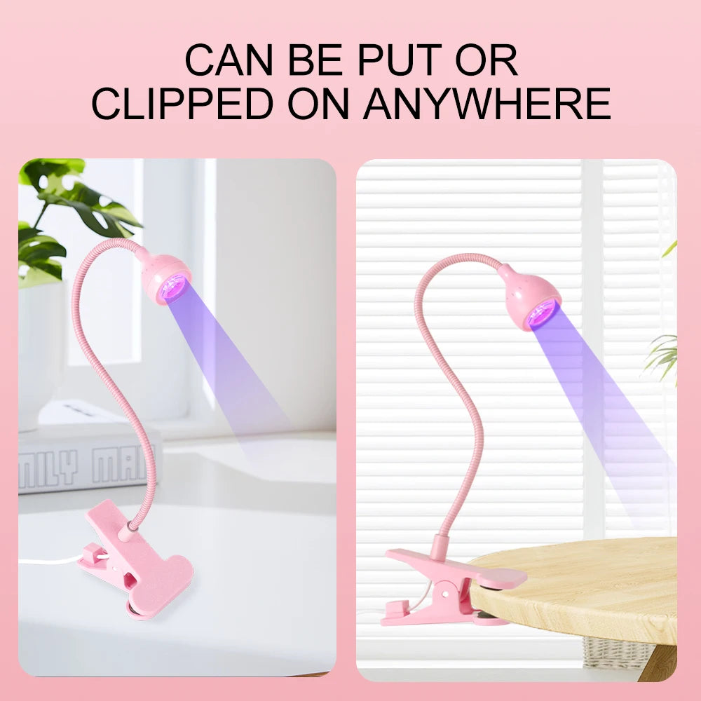 Portable Clip-On UV LED Nail Lamp | USB Powered, Hands-Free Curing Secondary image
