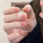 Glitter Diamond Press-On Nails | Short Square Full Cover (24 Pcs)