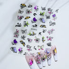 Embossed Flower & Fruit Nail Charm Stickers