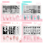 Bridal Lace Nail Art Stamping Plate | Butterfly & Floral Designs
