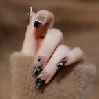 Flower Press-On Nails | White & Pink Short Square Full Cover (24 Pcs)