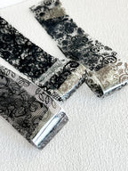 Black & White Lace Nail Foil Transfer Stickers | 10 Sheets