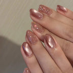 Blush Pink Oval Almond Press-On Nails (24 Pcs)