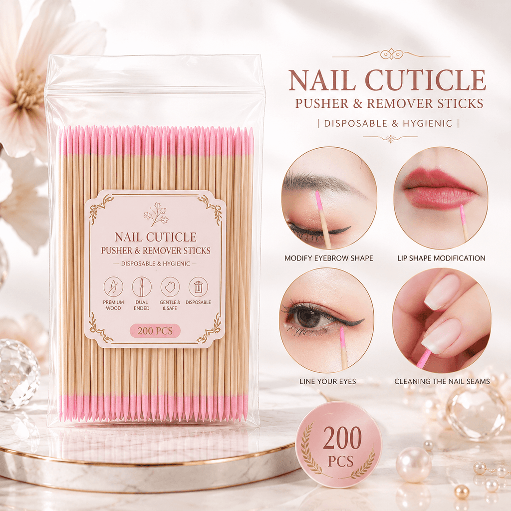 Nail Cuticle Pusher & Remover Sticks | Disposable & Hygienic (400 Pcs)